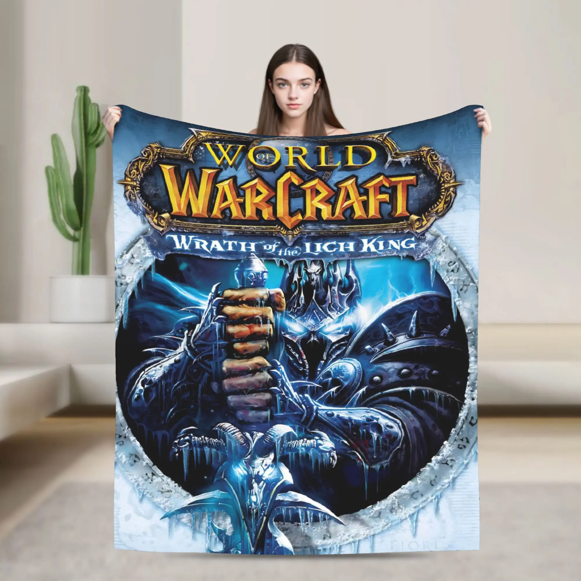 WOW World of Warcraft Arthas ريترو لعبة البطانيات الناعمة السفر أفخم رمي بطانية نمط غرفة نوم الفانيلا المفرش غطاء أريكة #1