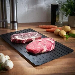 Fast Defrosting Tray for Frozen Meat Thawing Plate with Groove Design Defrost Food Rapid Safer Defrosting Plate Kitchen Gadgets