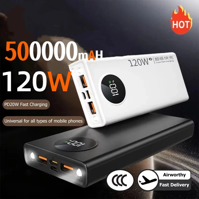 Xiaomi 50000 мАч Power Bank 120 Вт Быстрая зарядка Портативное зарядное устройство большой емкости Moblie Powerbank для iPhone Samsung Huawei