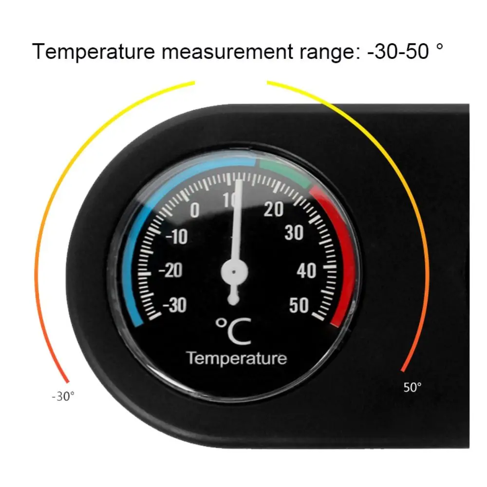 Thermomètre double disque pour terrarium, hygromètre mécanique silencieux noir pour reptiles, capteur de température et d'humidité