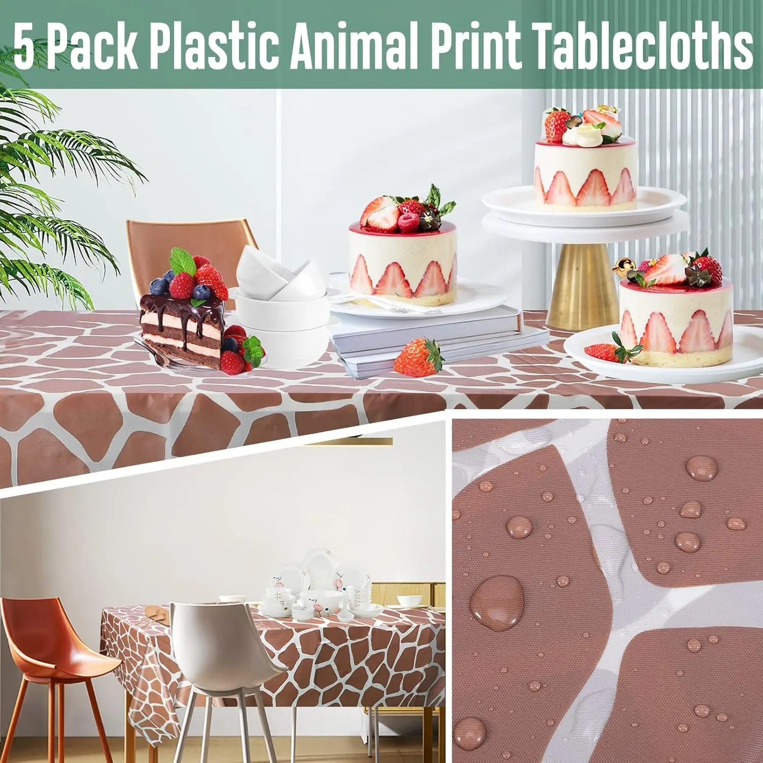 1pc Einweg Tischdecke 137*274cm Tier Tischdecke Tier Dschungel Safari Party Kinder Geburtstag Partei Liefert Tisch abdeckung Dekor – Detail 3