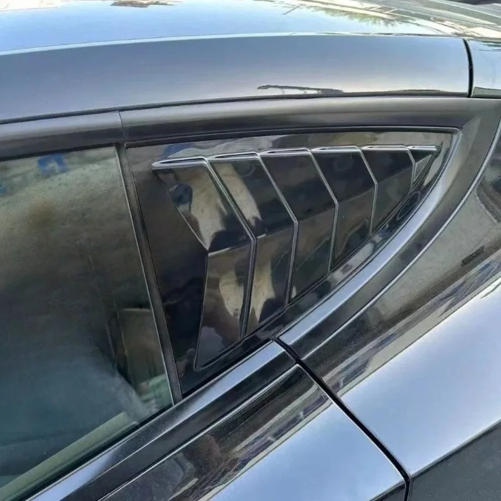 1Pair Side Window Louver Cover Sport Style For Tesla Model 3/3 Highland Model Y 2017-2025 2026 Rear Window Spoiler Shutter Cover view 6