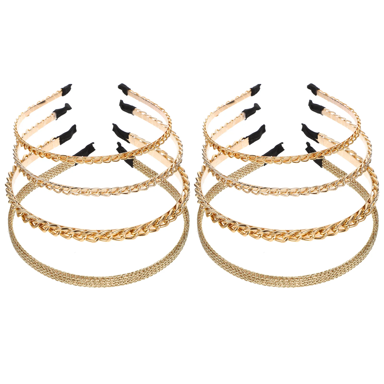 

8 Pcs Metal Headbands Women Chain Girls Hair Accessories Alloy Hoops Beautiful Hair Style Decor Elastic Ends Comfortable Party