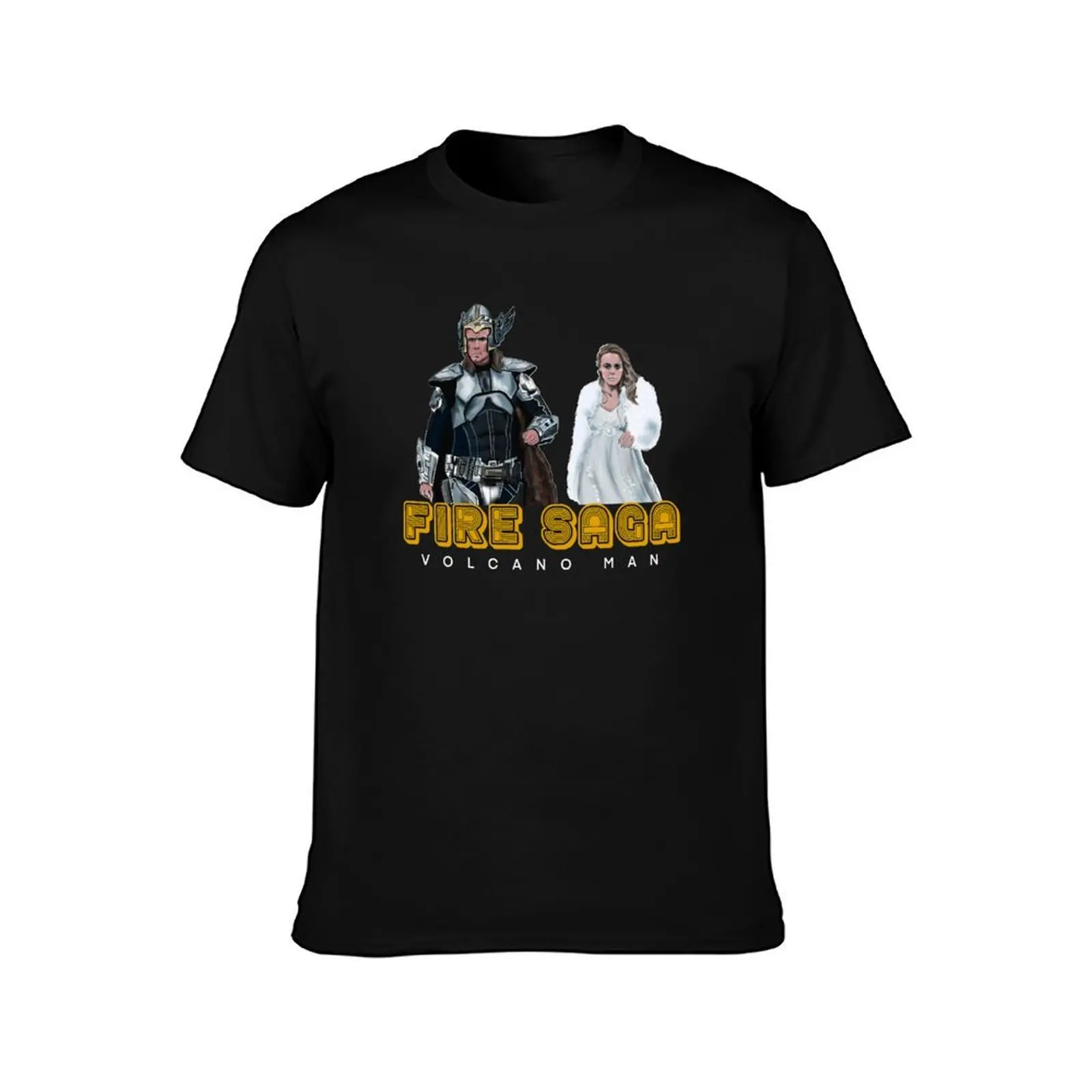Eurovision Fire Saga Volcano Man Ferrell and Mcadams T-Shirt Anti-Pilling Casual T-Shirt