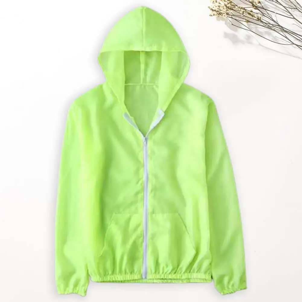 Unisex Coat  Zipper Placket   Camping Windbreak Sun Protection Windbreaker Hiking Jacket