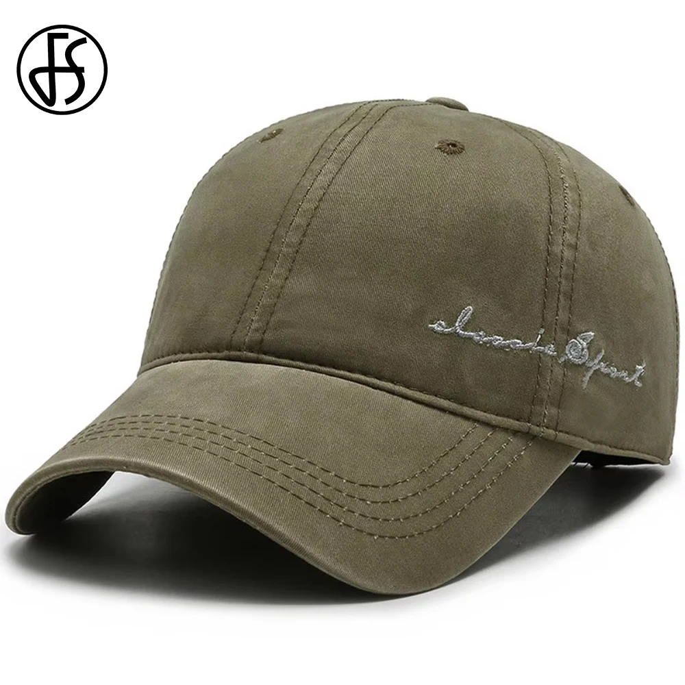 FS Green Brown Vintage Baseball Cap For Men High Quality Cotton Dad Hat Women Brand Caps Streetwear Trucker Hats Gorras Hombres