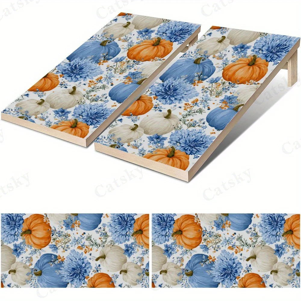Pumpkin Pattern 2D Flat Vinyl Sandboard Stickers - Bubble-Free, Easy Application, Waterproof, One-Step Renovation for Multi Scen