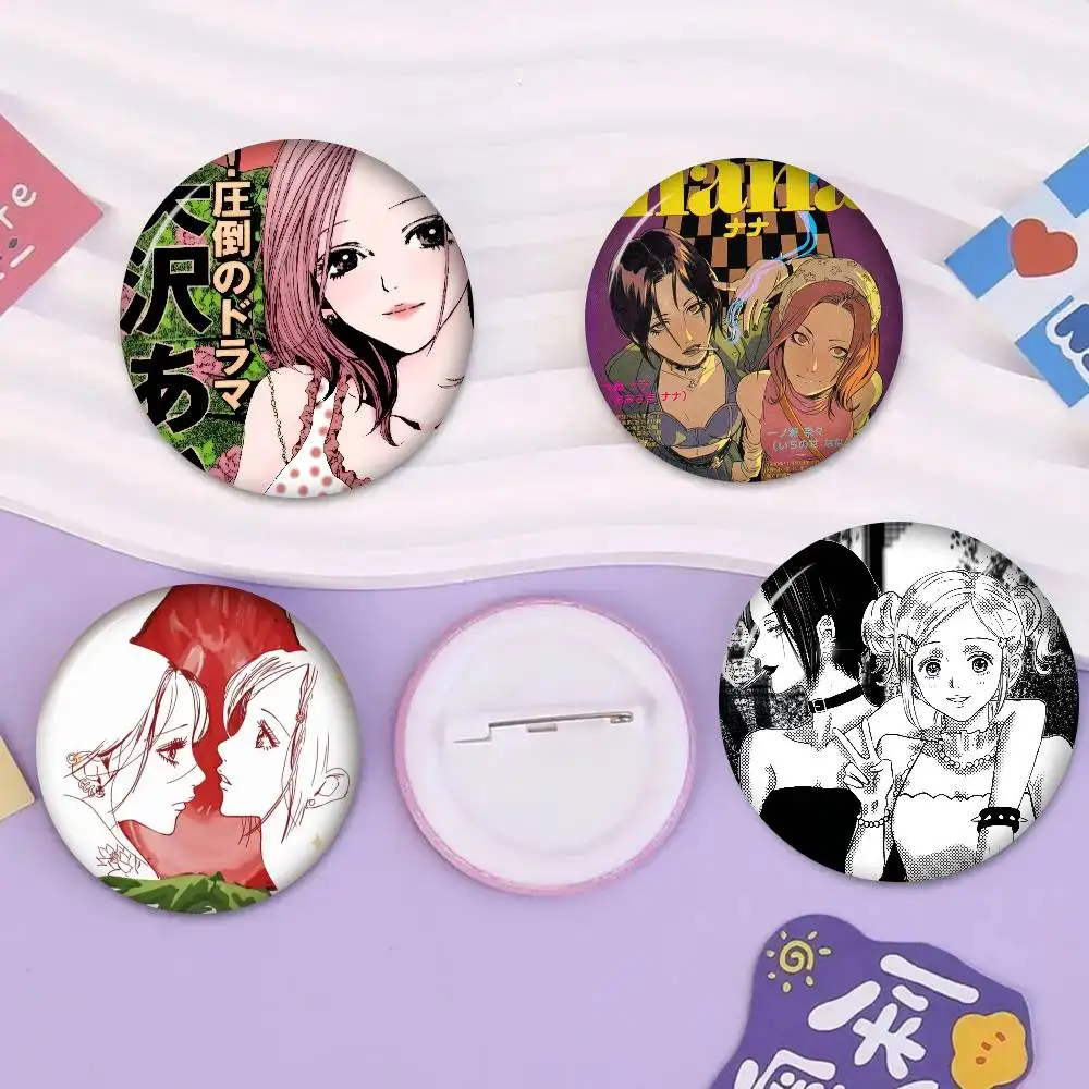 Anime Peripheral Nana Osaki and Hachi   Tinplate Soft Button Pins Animal Icon Brooch Lapel Backpack Badge Accessories Pin