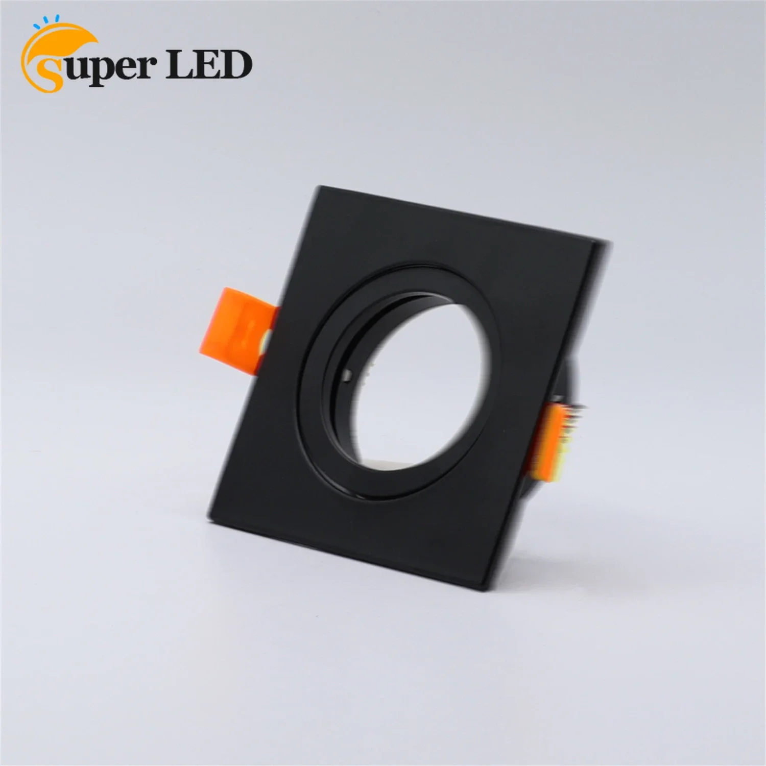 Modern Aluminum Square Black GU10 MR16 GU5.3 Cut Hole 65mm Fixture Frame Recessed Mounted GU10 Replace Led Downlight