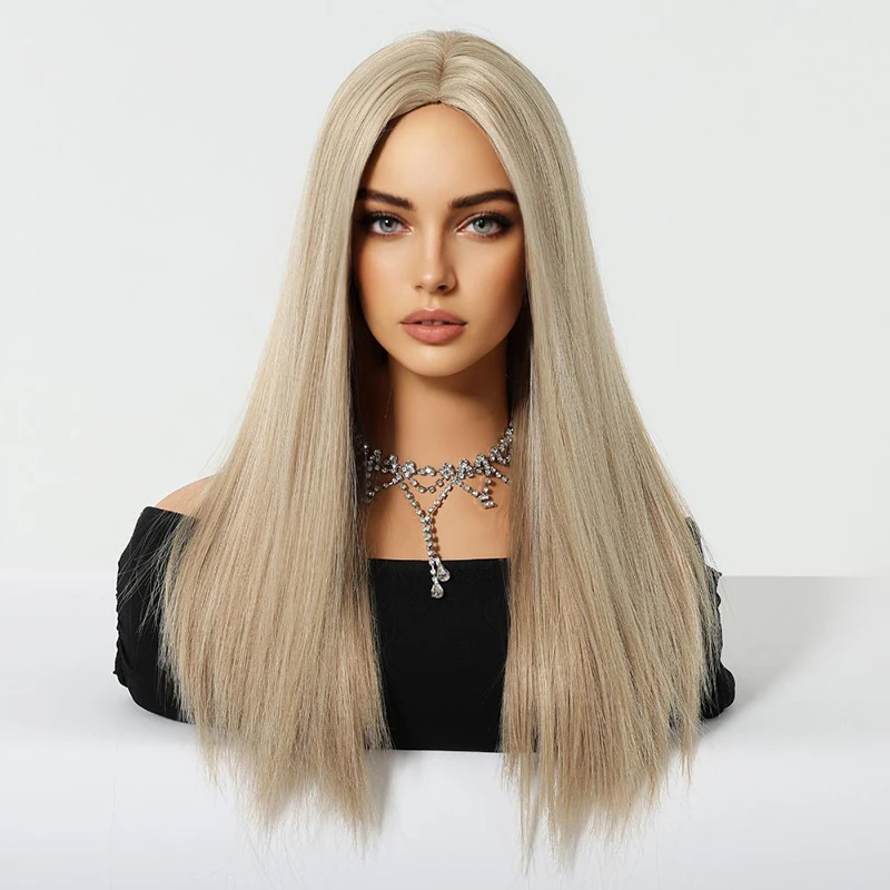 

Clearance Sale: 28-Inch Golden Long Straight Hair Synthetic Wig Cosplay, Suitable For Women'S Daily Party Role-Playing