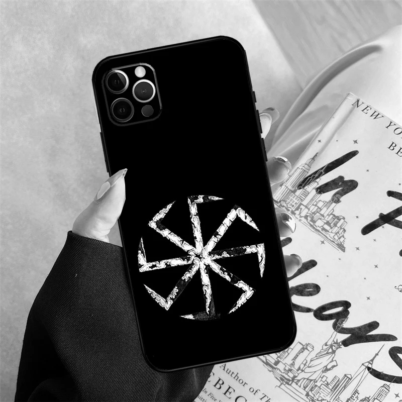 Slavic Symbol Kolovrat Case For iPhone 15 12 13 11 14 Pro Max X XS Max XR SE 2022 8 7 14 Plus Back Cover Shell