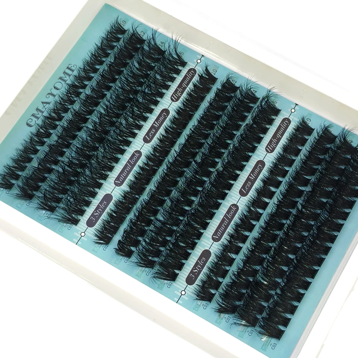3-IN-1 Flauschige Einzel-Wimpernbüschel 60-80P, 120-200P Wimpernspitzen für untere Wimpern, wiederverwendbare DIY-Wimpernverlängerung im Manga-Stil – Detail 5