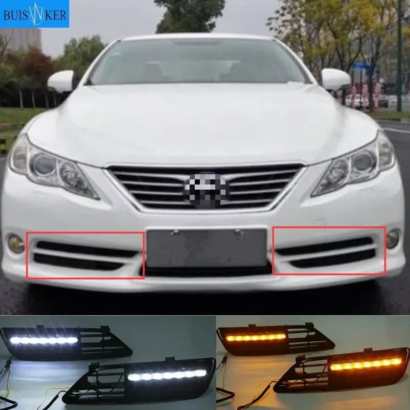 

1Pair DRL For Toyota MARK X REIZ 2010-2013 LED DRL Daytime Running Light With Turn Signal Fog Lamp