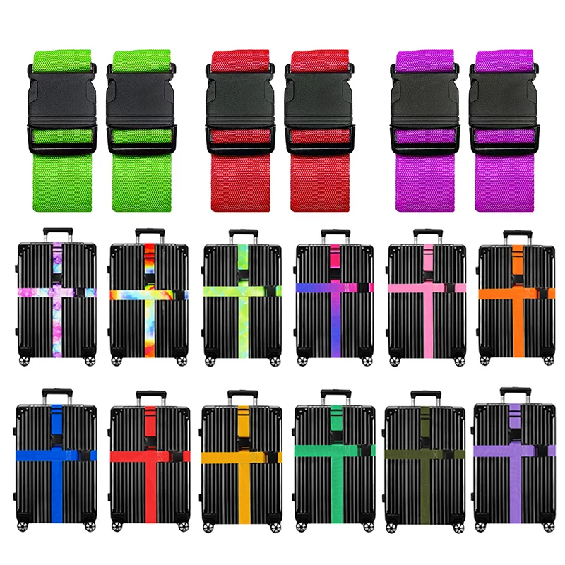 

2 шт. прочных противоугонных ремней для багажа, яркие регулируемые ремни для чемоданов, аксессуар для путешествий