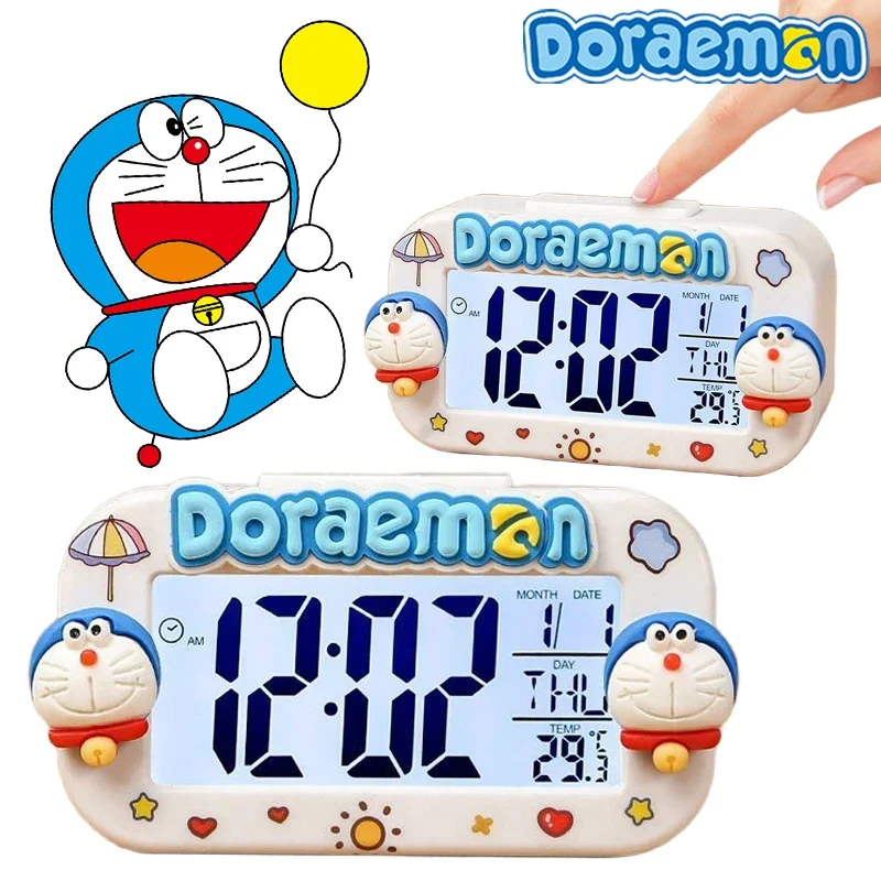 Cartoon Doraemon Alarm Clock Ornaments for Man Women Cute Bedside Clock Kids Mini Alarm Accessories Anime Peripheral Gifts Toys