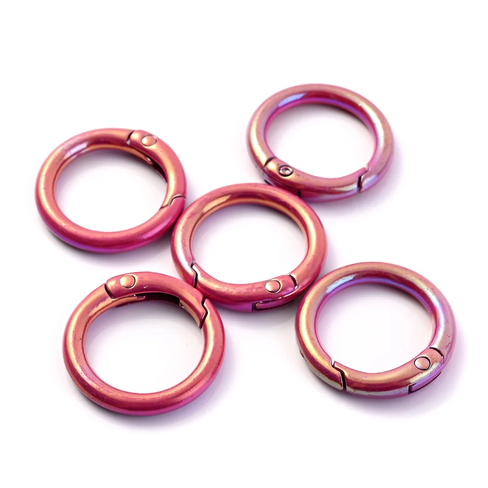 5pcs Colorful AB Round Spring Gate Ring Connectors