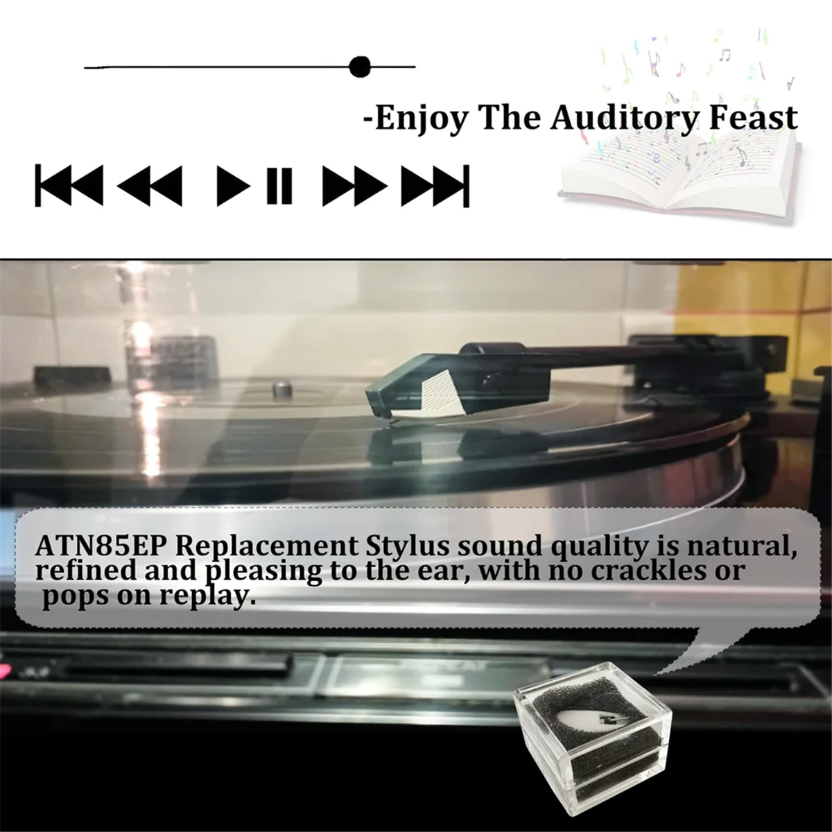 New ATN85EP Replacement Stylus for AT85EP Compatible for Audio-Technica ATN85EP Elliptical Turntable Stylus for AT301EP