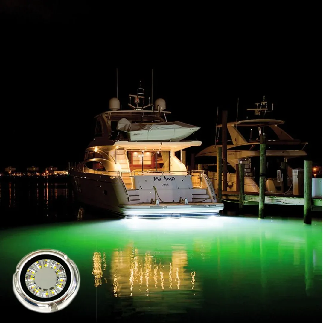 Lampu bawah strobo RGBW Yacht, lampu bawah tahan air IP68 12V 24V untuk perahu