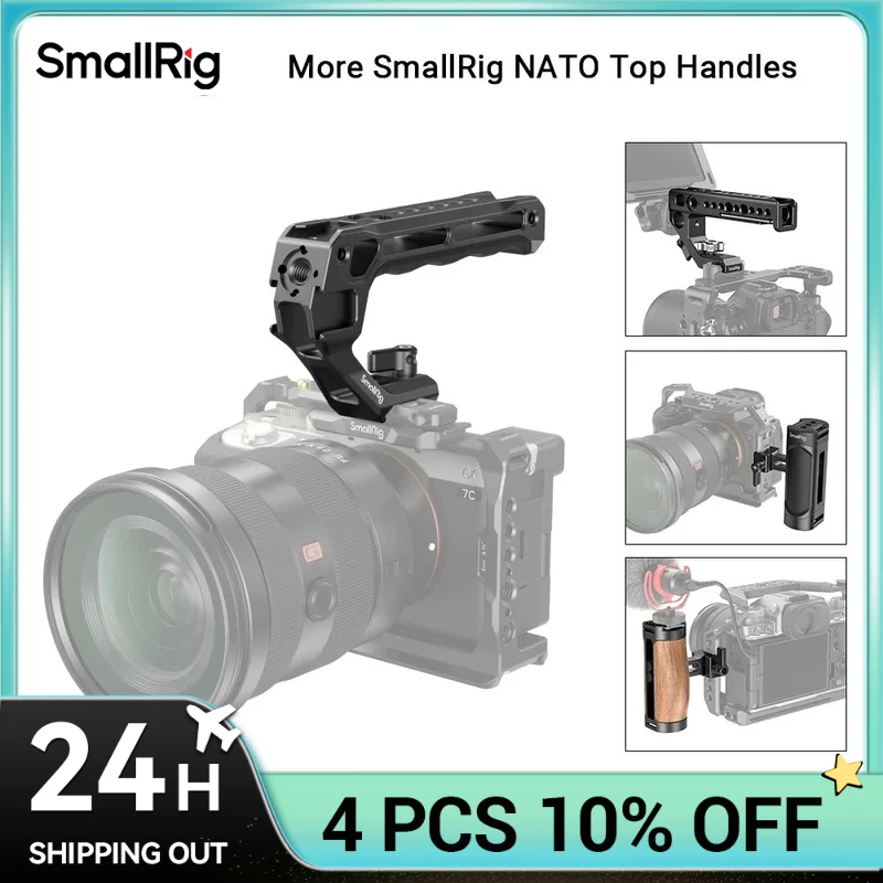 

SmallRig Lightweight NATO Top Handle Quick Release NATO Grip for Sony Top Handle with 5 Cold Shoe Adapters and NATO Clamp