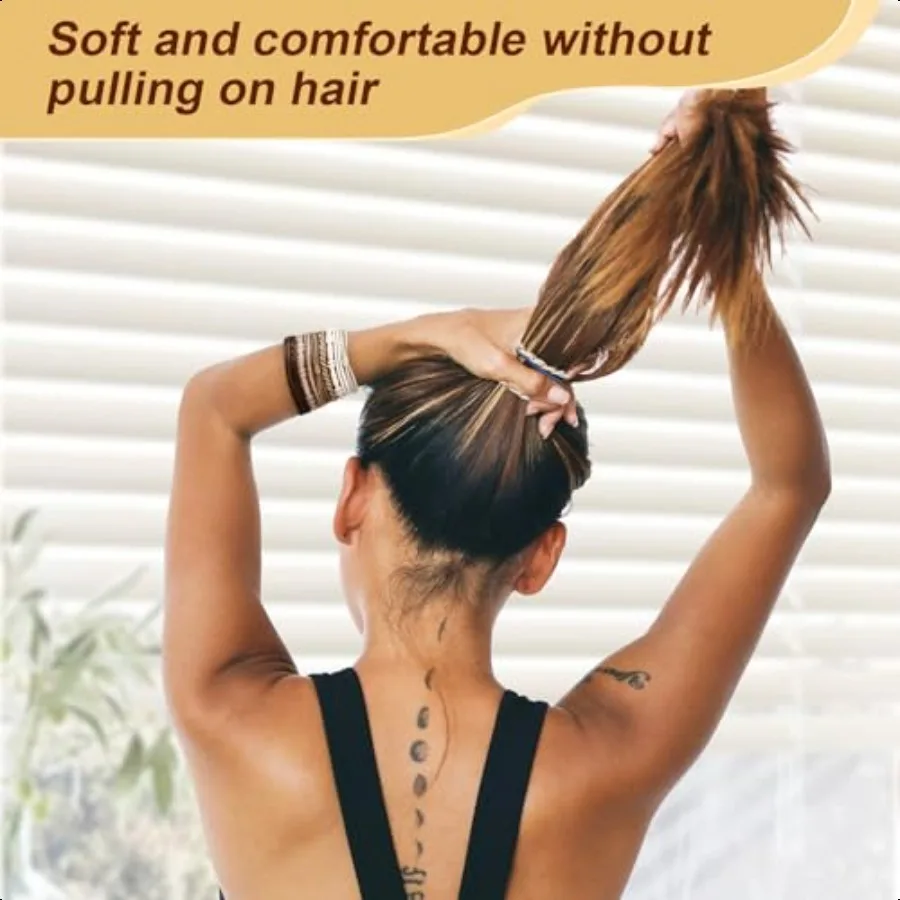48 pçs boho laços de cabelo elásticos pulseiras de laço de cabelo para mulheres laços de cabelo bonitos sem danos suportes de rabo de cavalo para meninas com grosso e t