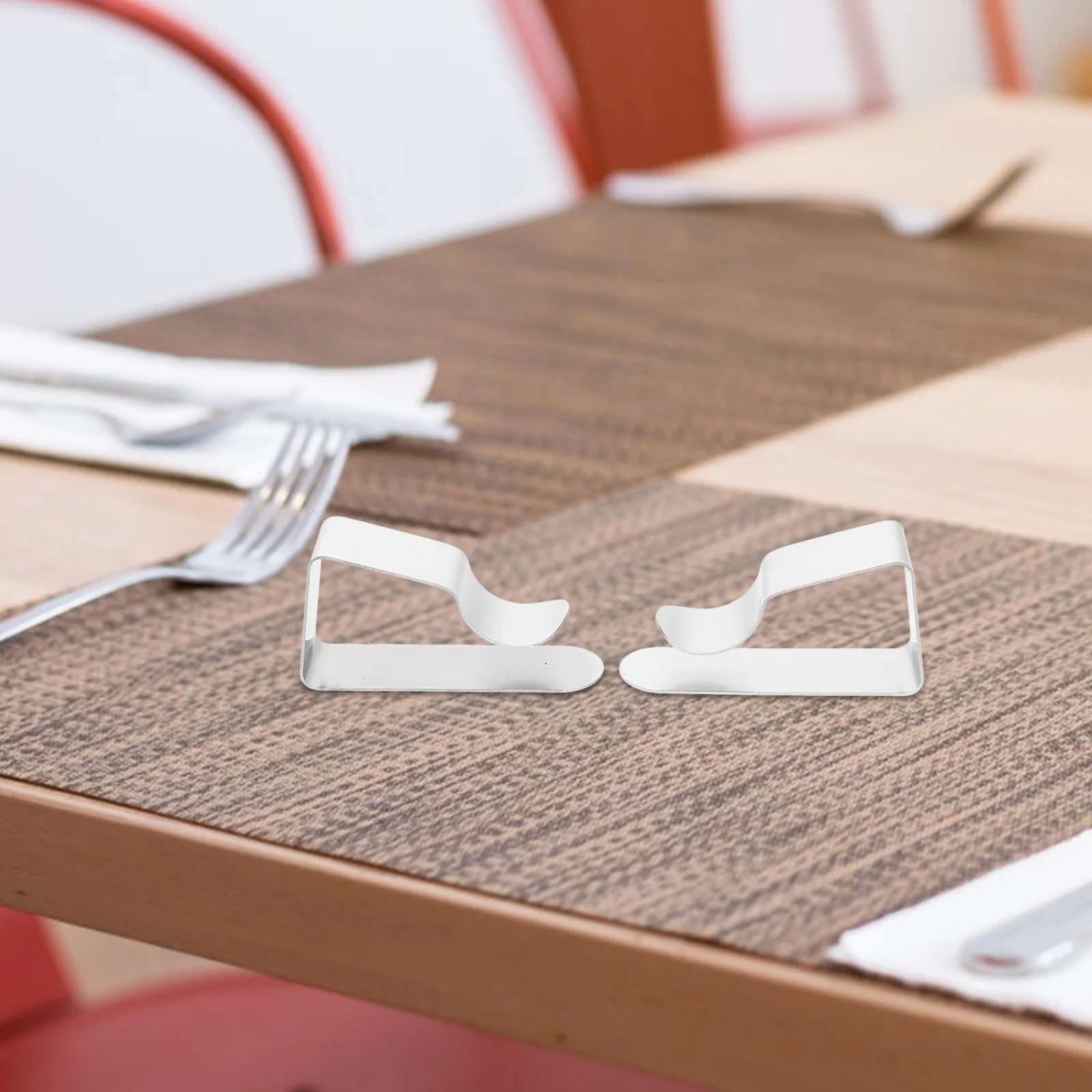 

8pcs Stainless Steel Trapezoid Tablecloth Clamps One-Piece Design Heavy Duty Secure Grip For Picnic Outdoor Use Table