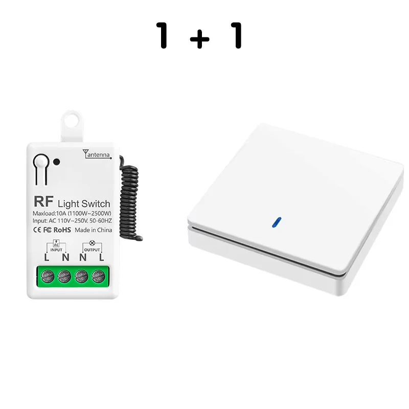 WenQia Wireless Smart Switch Licht RF 433 Mhz 86 Wand Panel Schalter mit Fernbedienung Mini Relais Empfänger 220 V Hause led Licht Lampe Fan 7