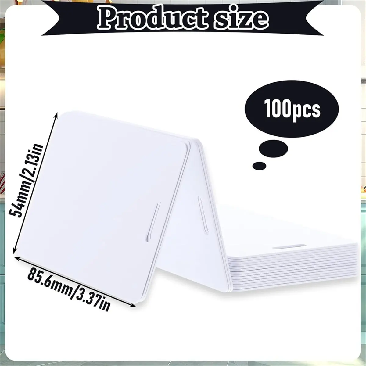 

100 Pcs White PVC Cards with Slot Punch on Short Side Vertical Slot Punch Card Blank Credit Cards Photo ID Card-TCES