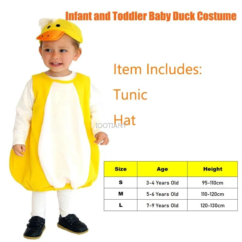 Children\'s Little Yellow Duck Performance Costume Little Curt Duck Cosplay For Party Outfit Animal Dress Up Performance Costume