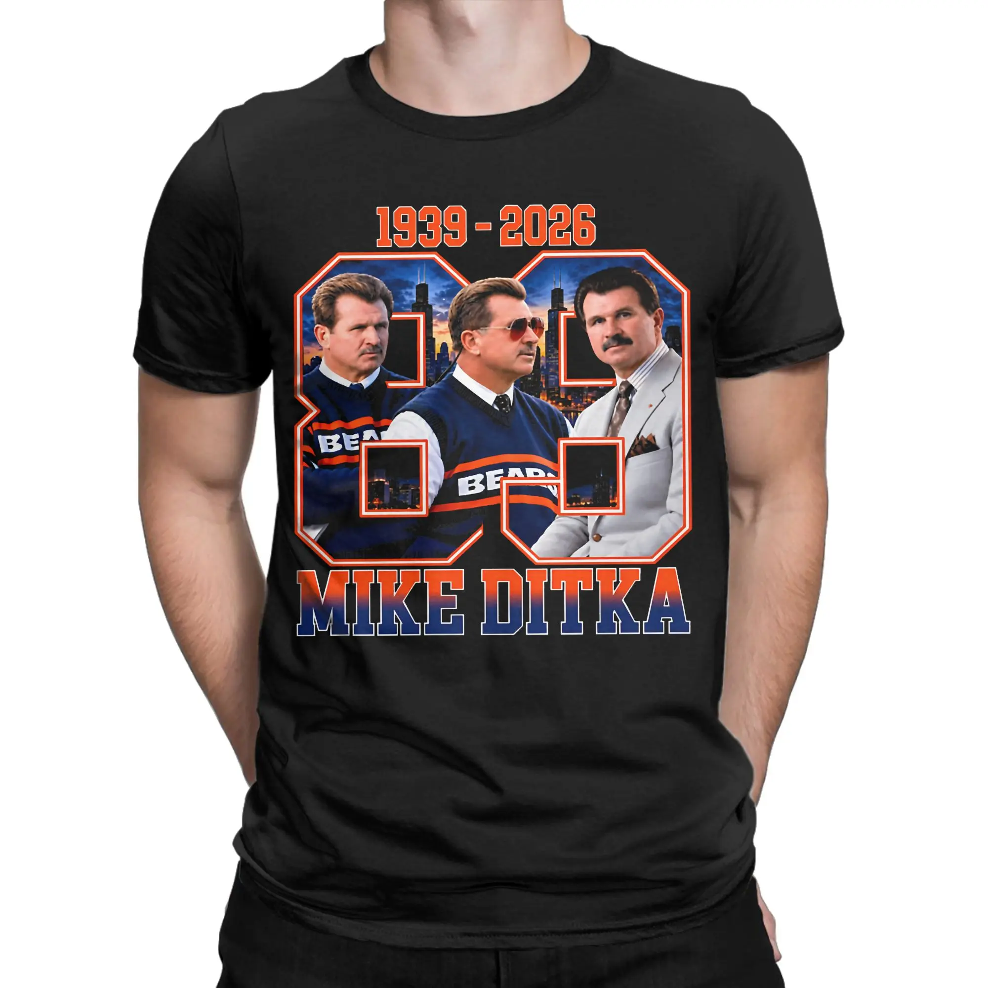RIP Mike Ditka In Memoriam Football T-Shirt Men Women  Funny Pure Cotton Tees Crewneck Short Sleeve T Shirt 6XL Clothing