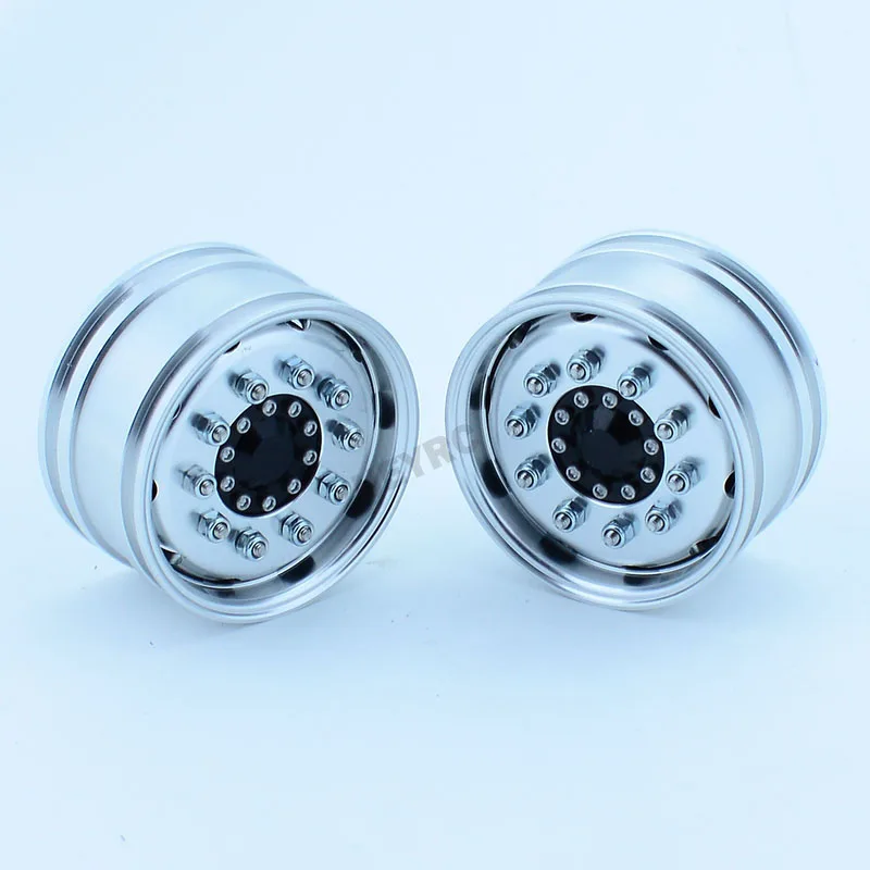 2pcs 1:14th Scale Metal Width 25mm Wheels Hub Rim for Tamiya RC Dump Truck SCANIA 770S R620 VOLVO BENZ Arocs MAN TGX LESU Car