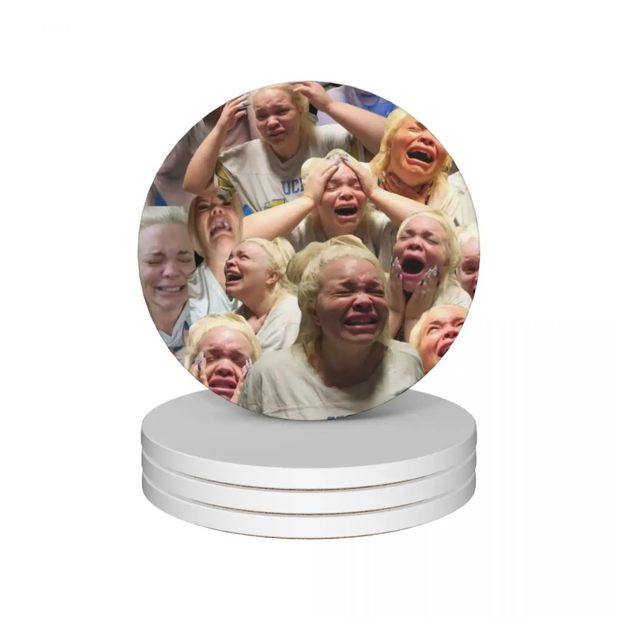 

Trisha Paytas Crying Ceramic Coasters (Set of 4) plate for drinks set for cups set coffee Coasters