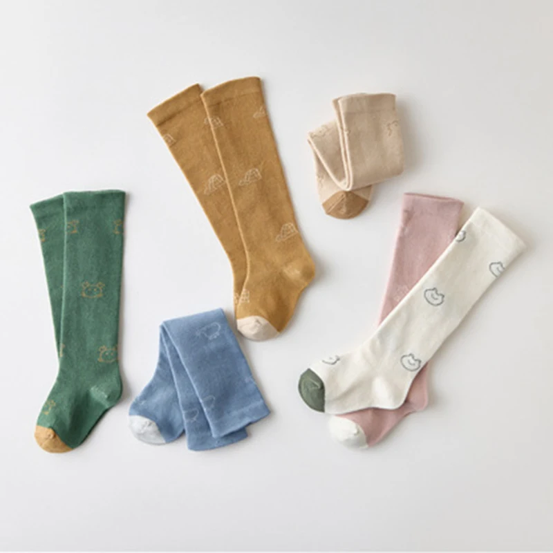 

Spring Autumn Children Long Stockings Cute Cartoon Baby Knee High Socks 0-3Year Newborn Headwear Boys Girls Toddler Cotton Sock