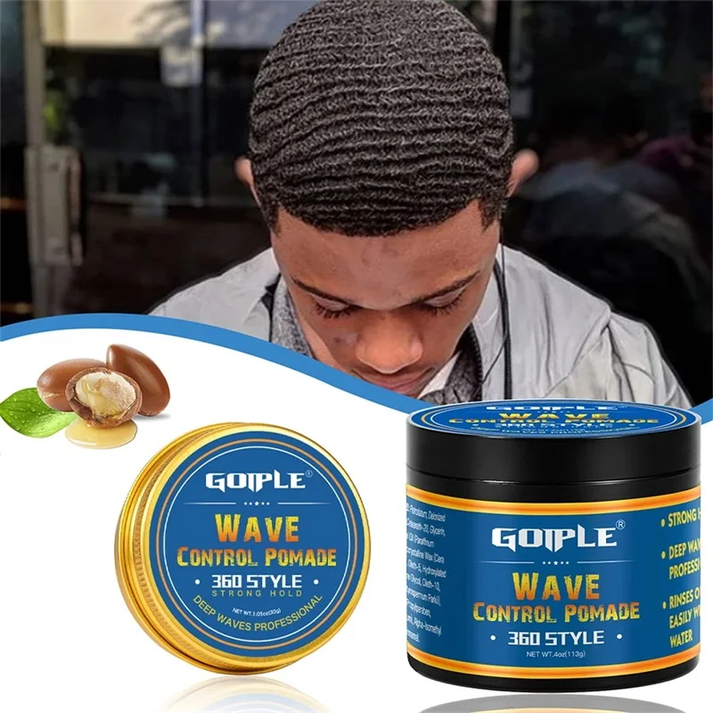 Deep Wave Pomade Curl Layered Hair Care Wax Long-lasting Hold Waves Hair Clay Refreshing Sports Curl Styling Cream for Black Men