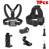 5pcs 7pcs Phone Clip Holder Action Camera Kit Head Strap Chest Strap Mount Adjustable for GoPro Phone Osmo
