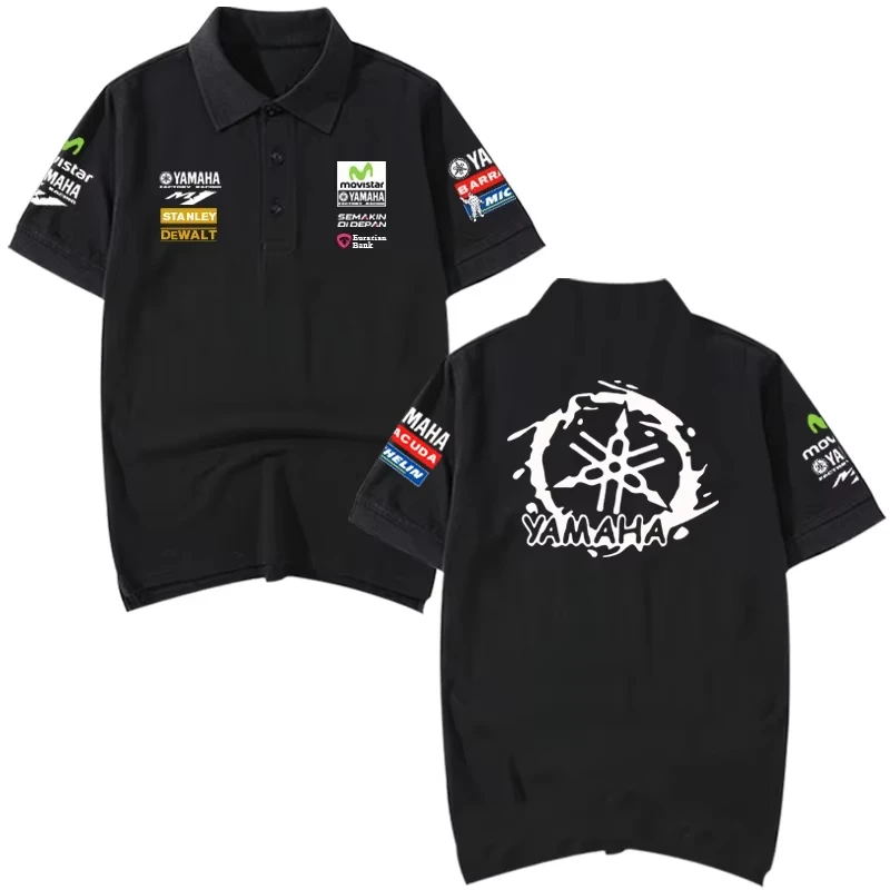 

YAMAHA Yamaha MotoGP Factory Team Motorcycle Riding Cotton POLO Shirt Printed Men's Short Sleeve Top