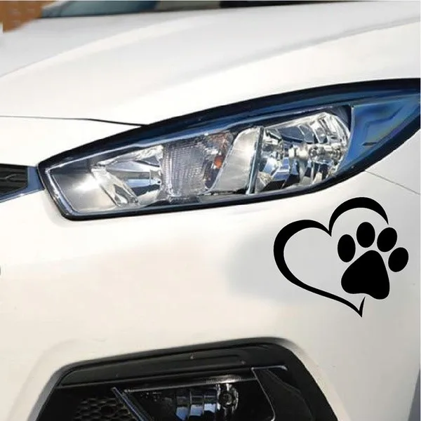 Cute Dog Paw with Peach Heart Car Sticker Cartoon Animal Take Dog Cat Love Pet Car Sticker