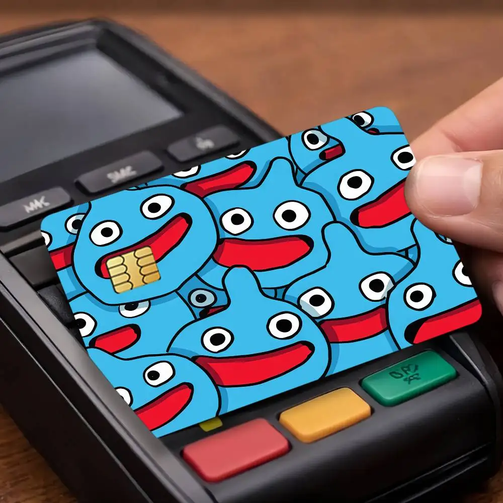 Cartoon Slime Dragon Quest Credit Card Public Transportation Cards Protective Sticker Waterproof Card Face Decoration 4PCS