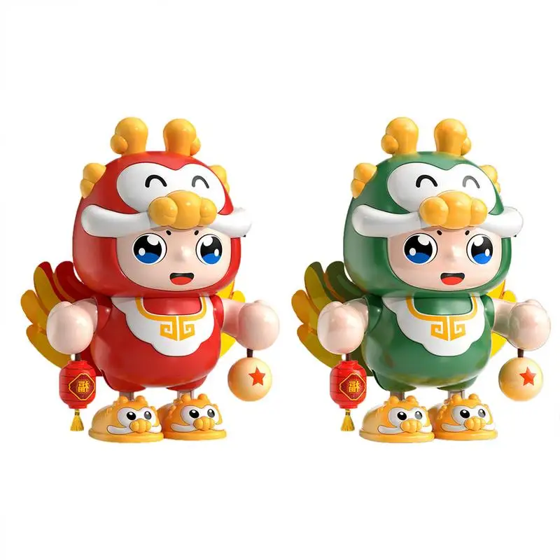 

Электрический мультяшный дракон, подсвеченная поющая игрушка, китайский дракон, украшения для весеннего фестиваля, обучение ползанию для детского двора