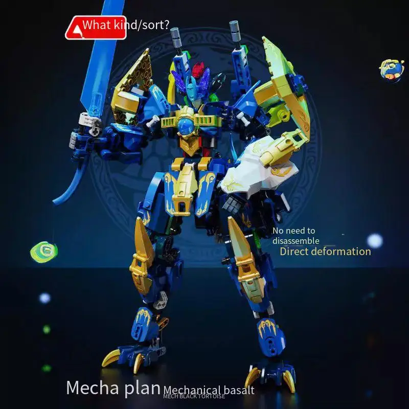 Dinosaurier Transformation Mecha Roboter Modell Dual Transformation Mythisches Tier Baustein Kinderbausatz Spielzeug