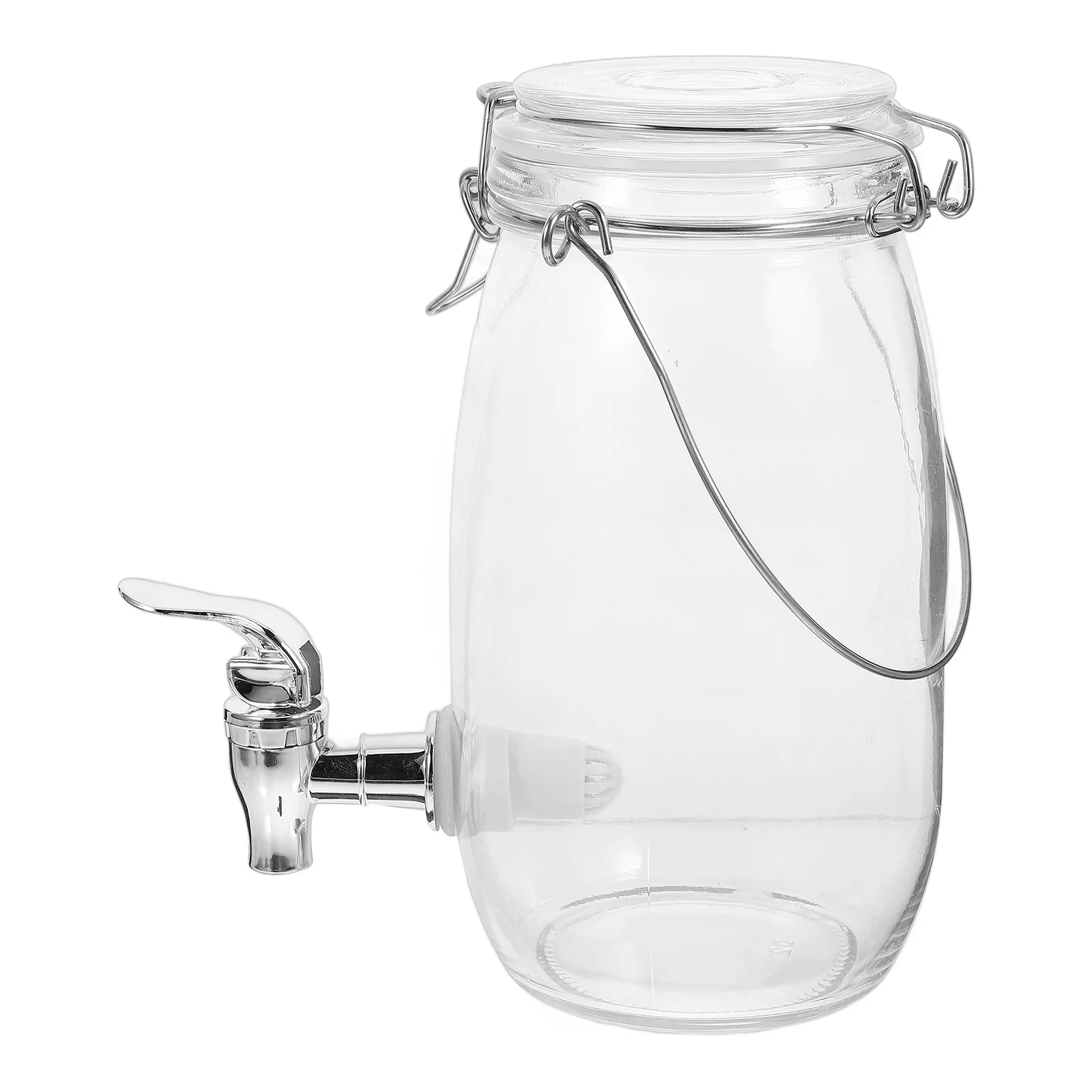 

Glass Barrel Juice Jar With Tap Drink Dispenser Beverage Spigot Faucet Glass Bottle Kitchen Dining Bar Food Storage Tank