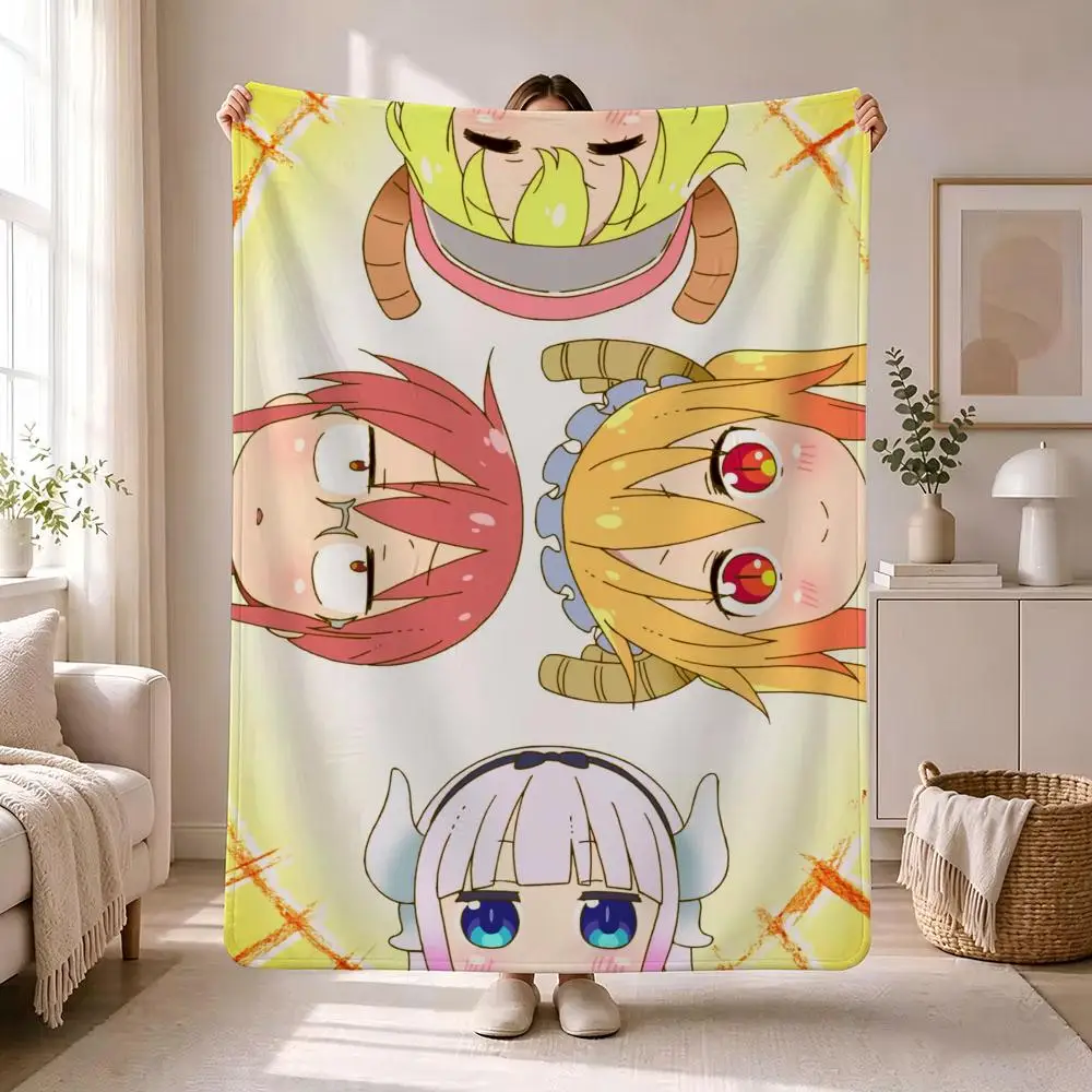 Anime D-Dragon Maid K-Kobayashi Throw Throw Soft Flannel Blanket For Bed Bedroom Sofa Picnic Throw Skin-friendly Breathable Gift