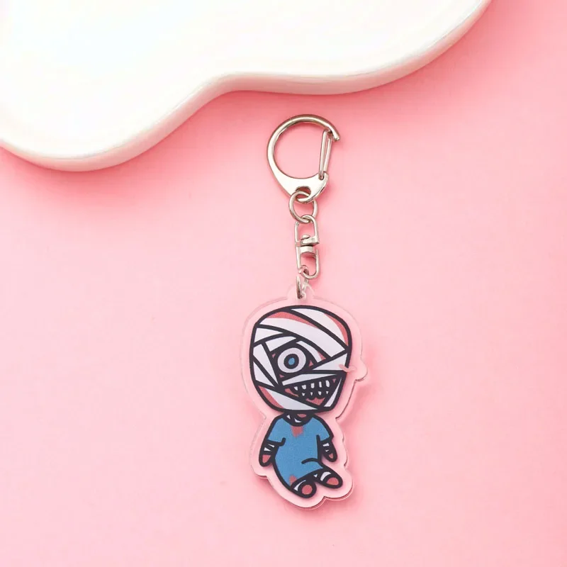 Anime Mouthwashing Acrylic Car Keychain Accessories Bag Charm Cute Cartoon Student Backpack Pendant Keyring Creative Friend Gifs