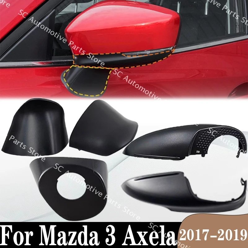 

For Mazda 3 Axela 2017-2019 Car Accessorie Exterior Turn Signal Light Lamp Lens Rearview Housing Frame Mirror Base Shell Cover