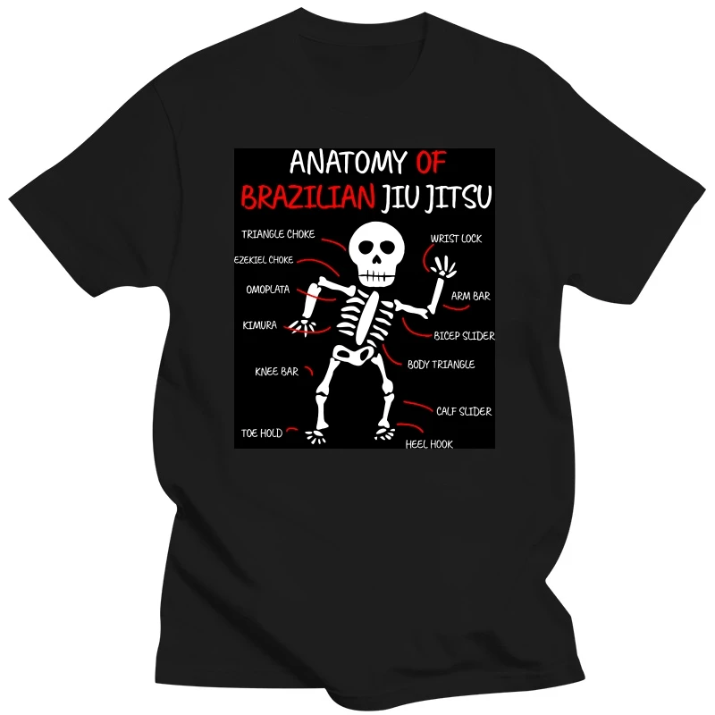 Creative Funny Anatomy of Brazilian BJJ MMA Jujitsu Men T-Shirt Short Sleeve Casual  O-Neck Tshirt