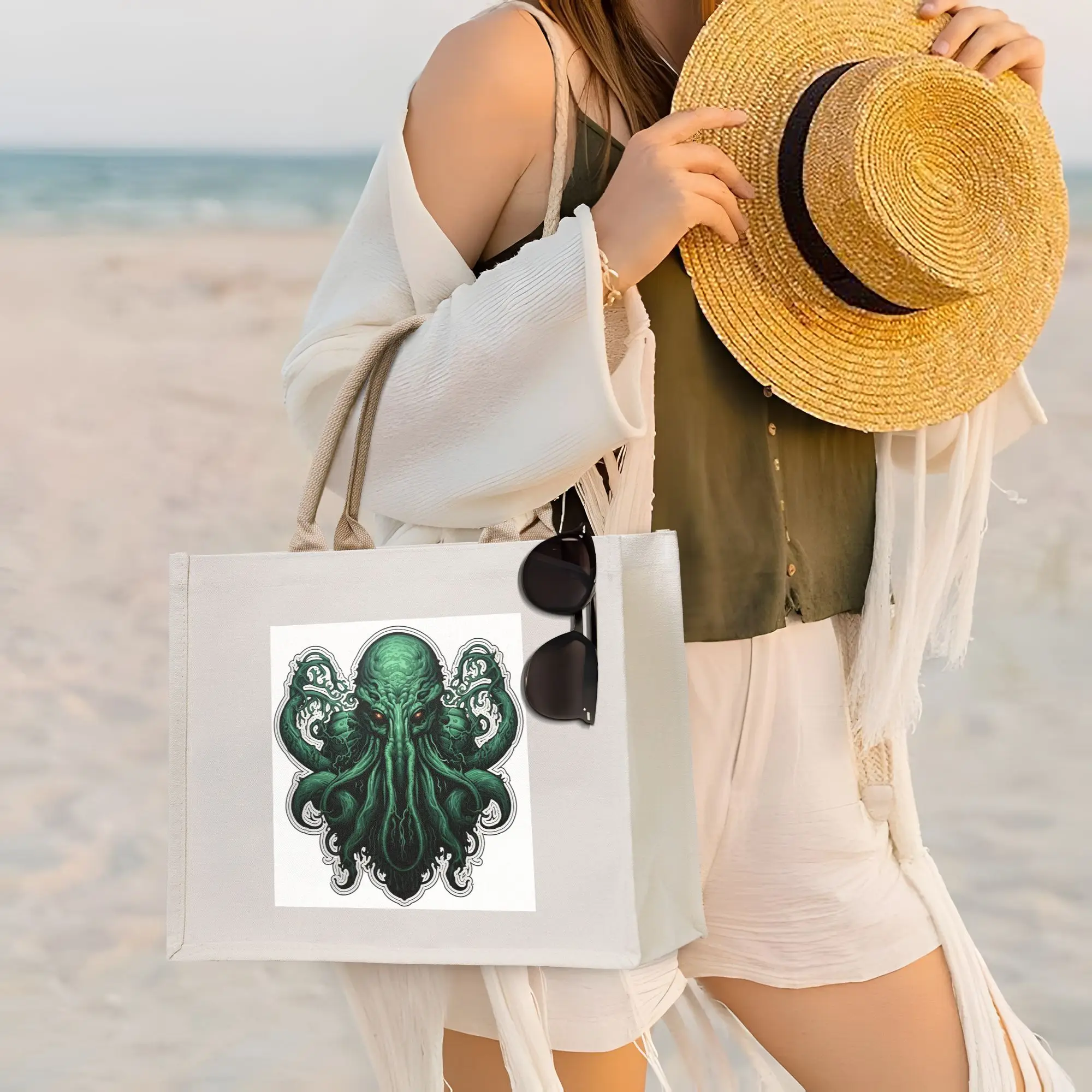 

Крутой H.P. Сумка-шоппер Lovecraft The Call of Cthulhu, холщовая складная сумка-тоут для женщин, дорожная сумка через плечо