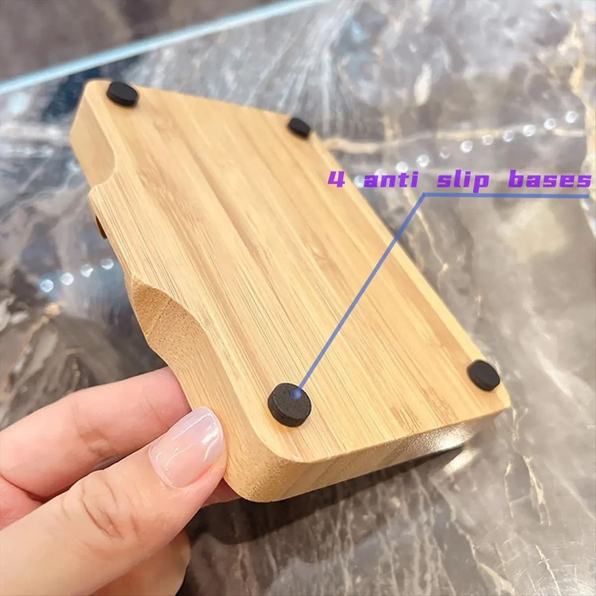 A45I Bamboo Soap Dish Holder Tray, Wood Bar Soap Saver Self Draining Soap Case for Bathtub Hotel Home Decoration