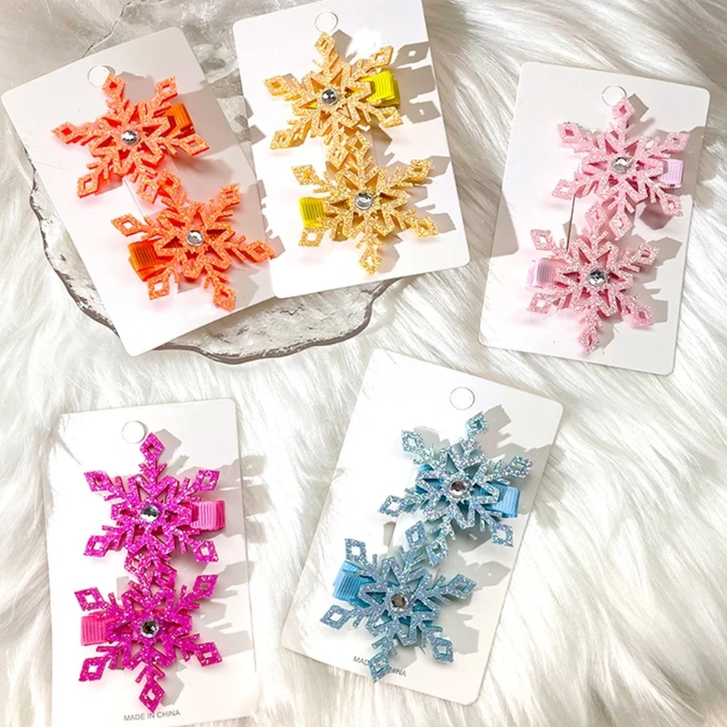 Christmas Hair Clip Snowflake Hair Barrettes For Children Hairpiece For Styling