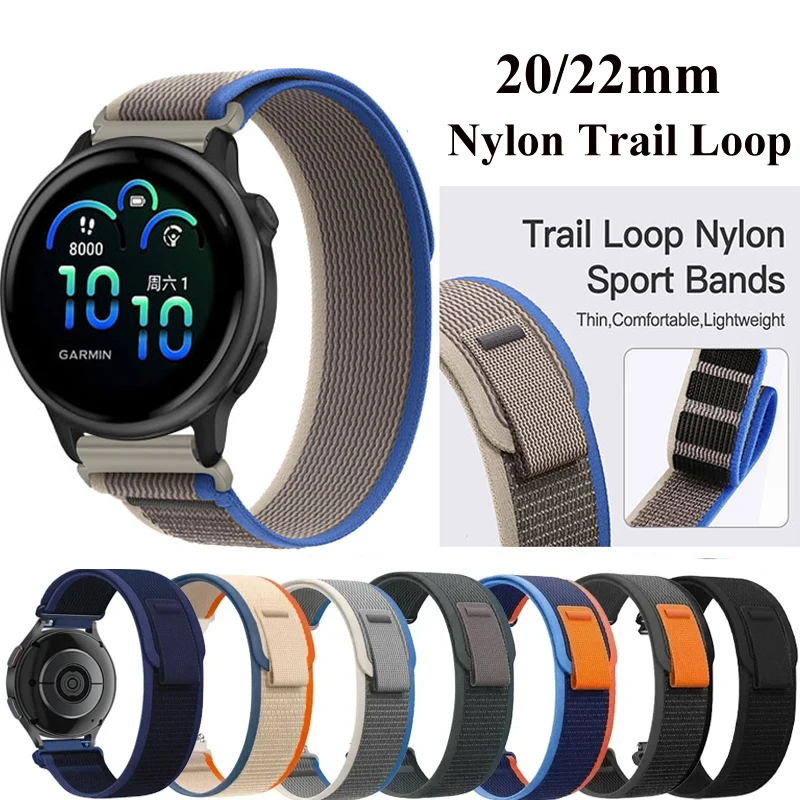 Nylon Trail Loop Für Garmin Vivoactive 6 5 4 3 Strap Für Garmin Forerunner 970 570 S70 55 158 165 245 645 245 645 Musik Venu 2 3