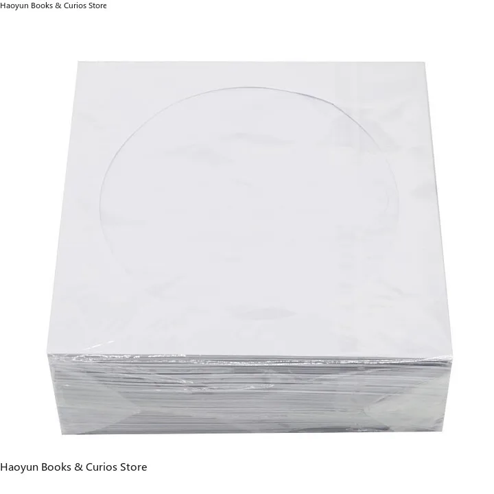 Okładki papierowe na CD/DVD - 100 sztuk, profesjonalna ochrona, ekonomiczne opakowanie, przechowywanie CD/DVD, ochrona CD/DVD