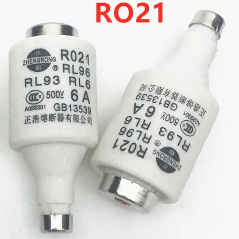 20 pieces Spiral Fuse RL6-25 AC/DC 500V Cylindrical Fuse Link R021
